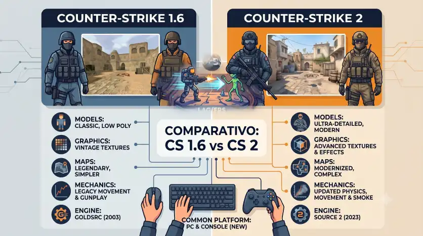 Qual a diferença entre CS 1.6 e CS 2?